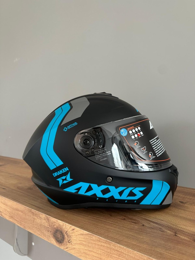 ️ Axxis Draken S Slide B7 Mat Fluor Mavi Kask