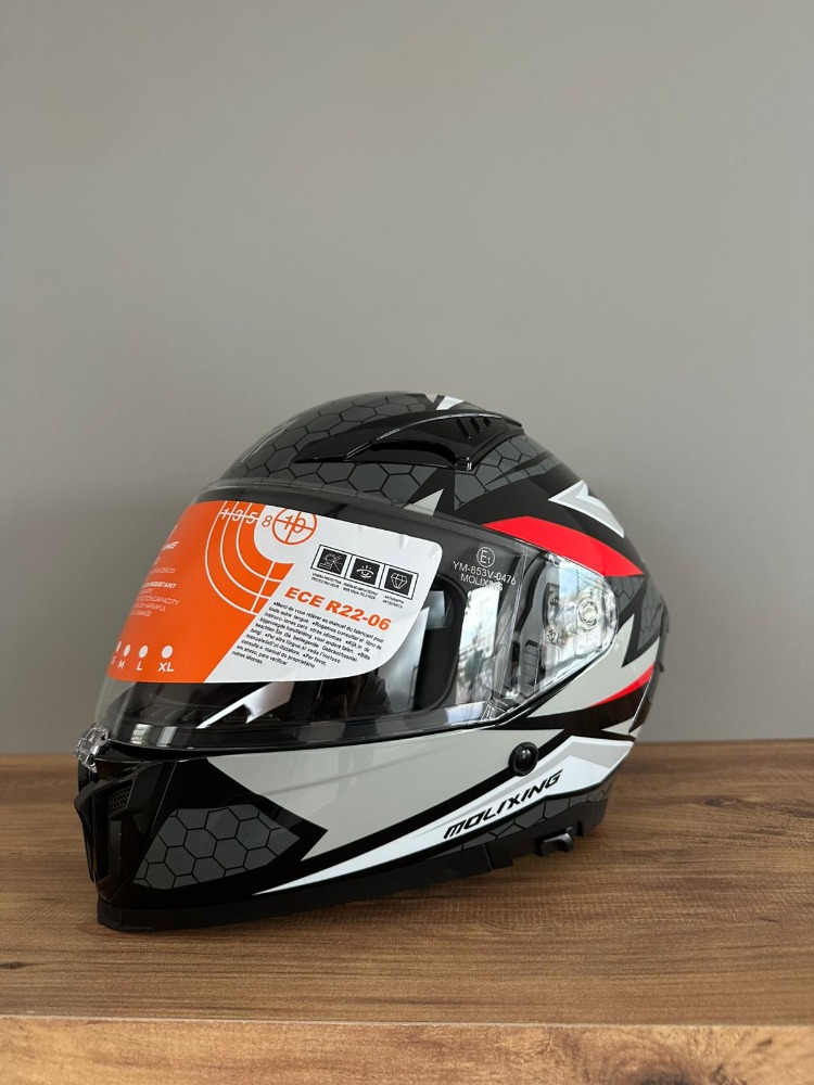 MOLIXING İÇİNDEN VİZÖRLÜ KASK SİYAH-KIRMIZI