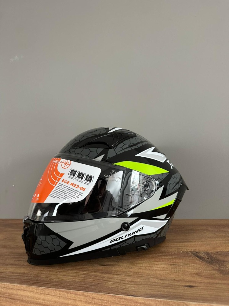 MOLIXING İÇİNDEN VİZÖRLÜ KASK SİYAH-YEŞİL