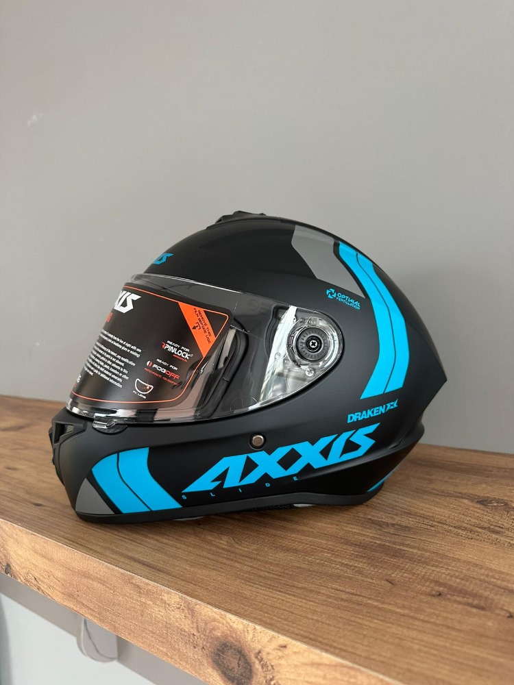 ️ Axxis Draken S Slide B7 Mat Fluor Mavi Kask