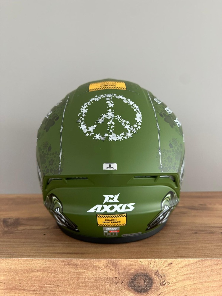️ Axxis Draken S Iron Peace C6 Mat Yeşil Kask