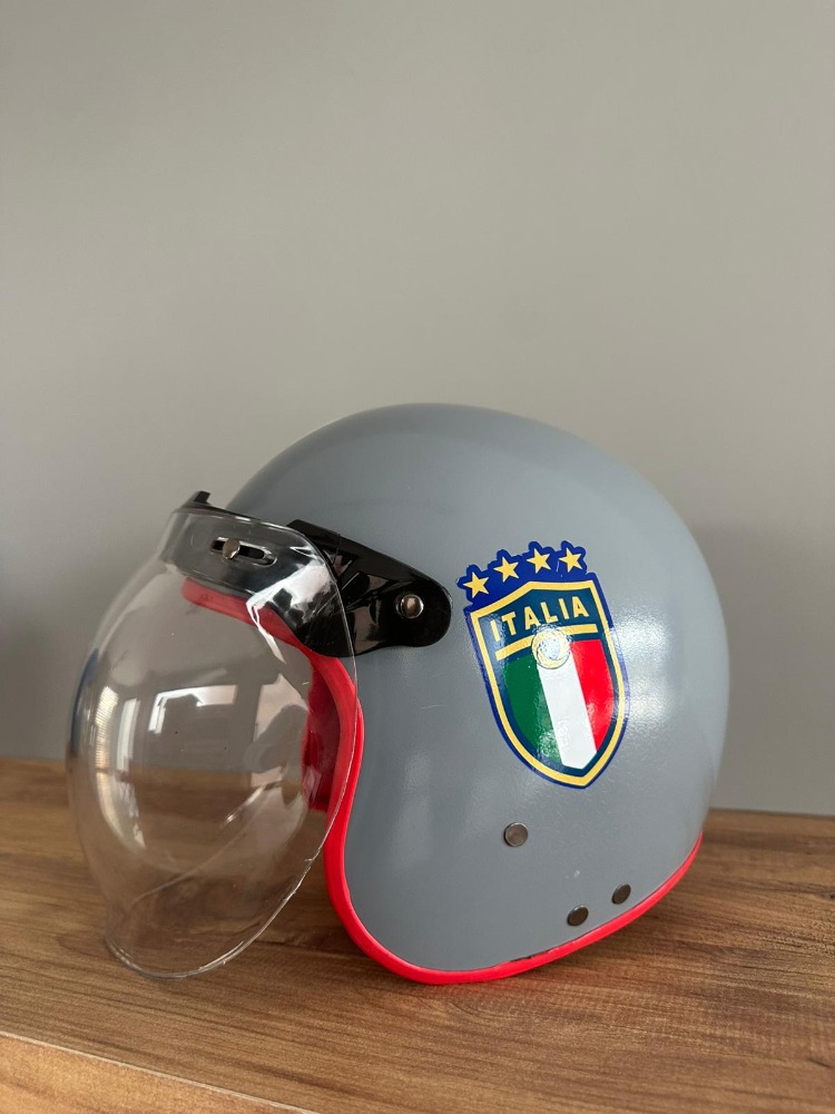 RETRO YARIM KASK GRİ