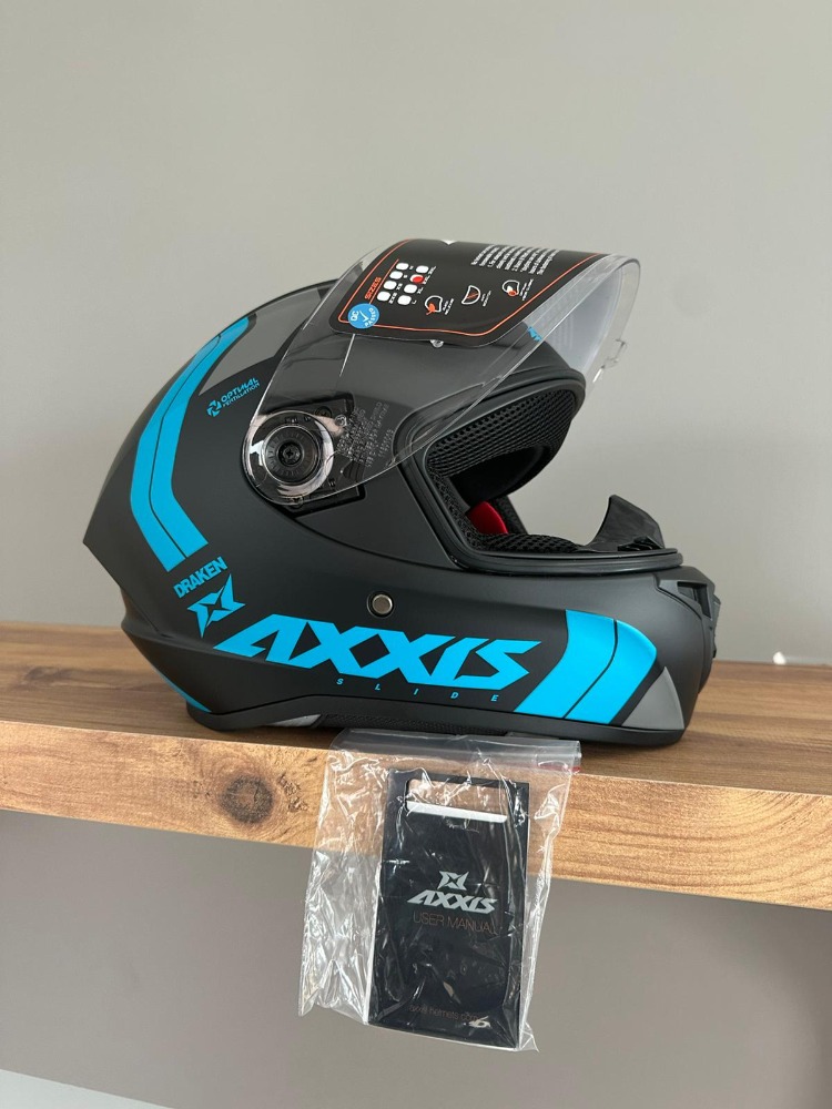 ️ Axxis Draken S Slide B7 Mat Fluor Mavi Kask