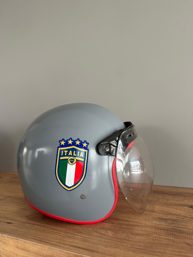 RETRO YARIM KASK GRİ