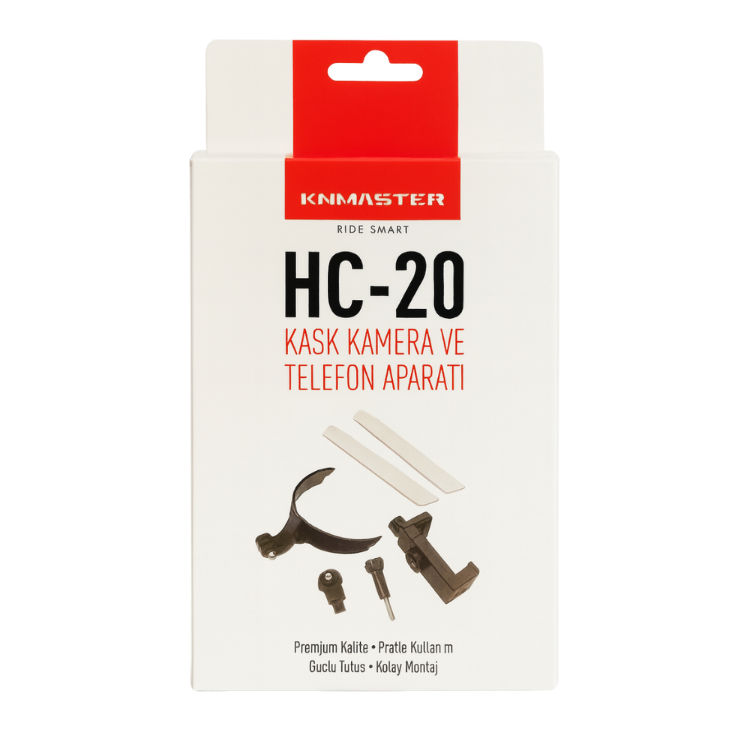 Knmaster HC-20 Motosiklet Kask Çene Yapıştırıcılı Telefon Ve Aksiyon Kamera Tutucu Full Set
