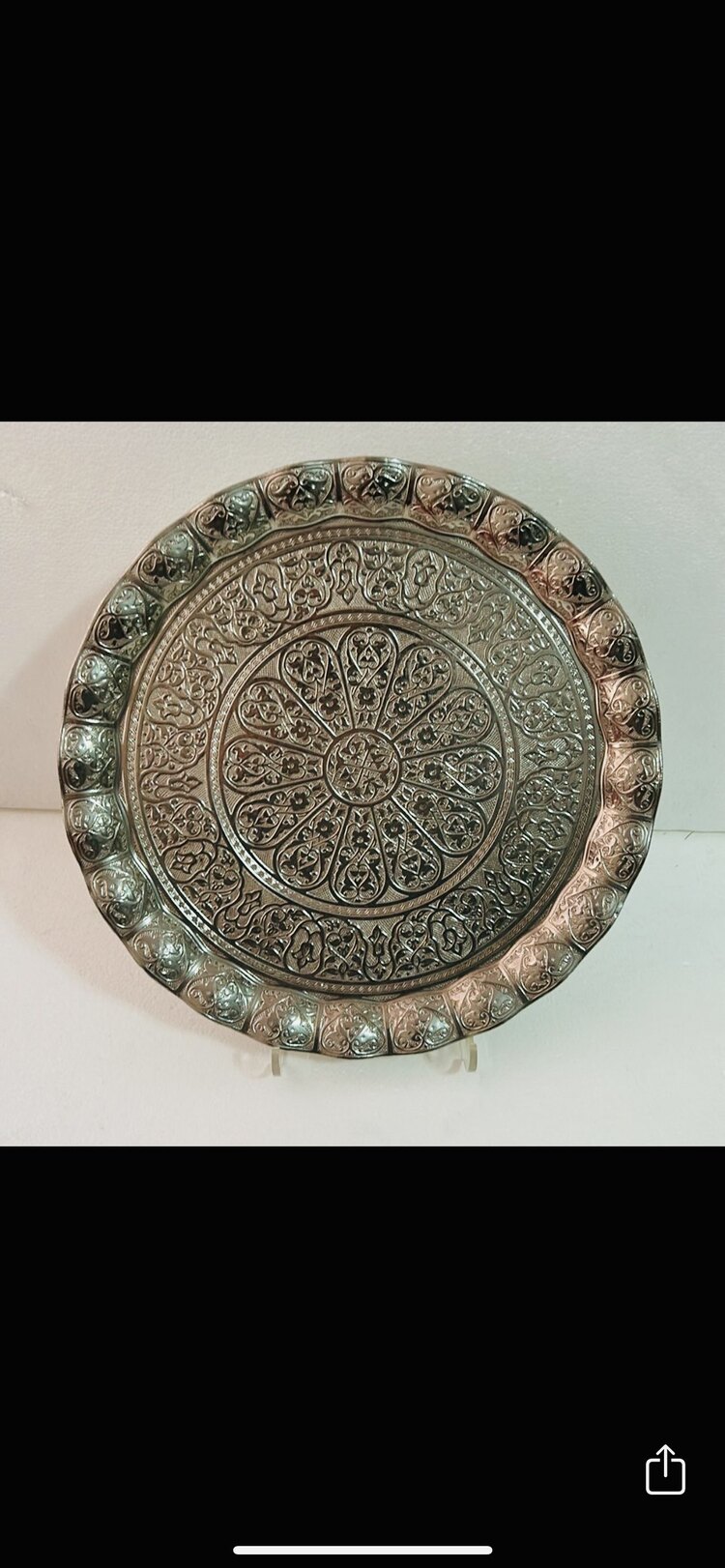 Otantik Gümüş Kaplama Tepsi