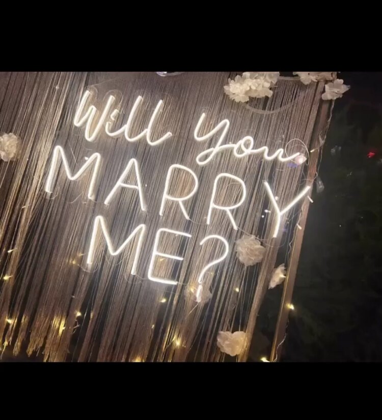 Will You Marry Me Işıklı Neon Duvar yazısı 