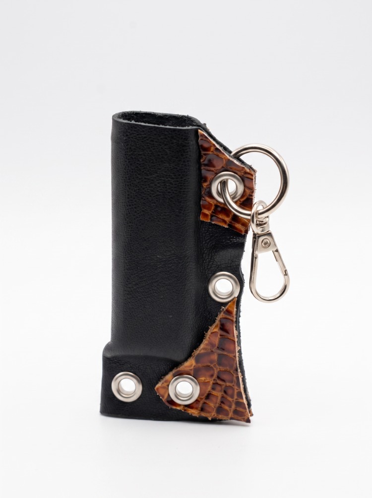 Croco Detailed Leather Lighter Case