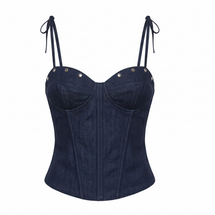 Pierced Denim Corset