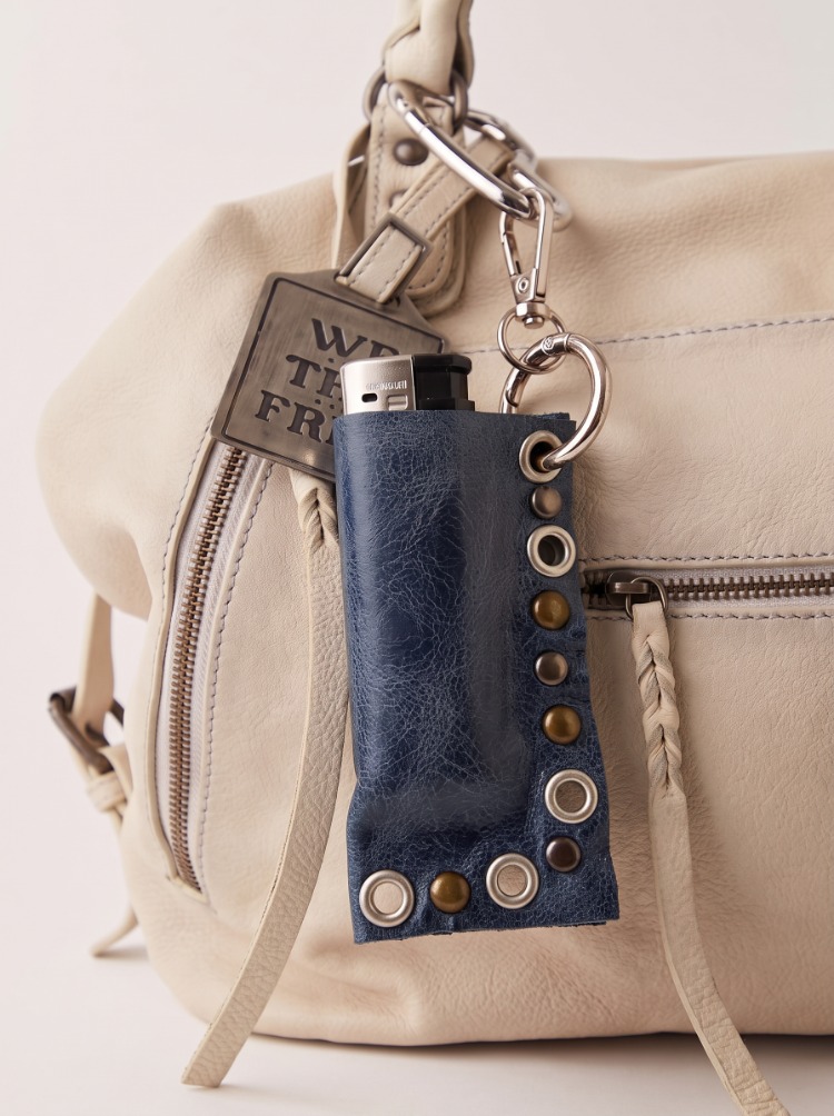 Blue Leather Lighter Case