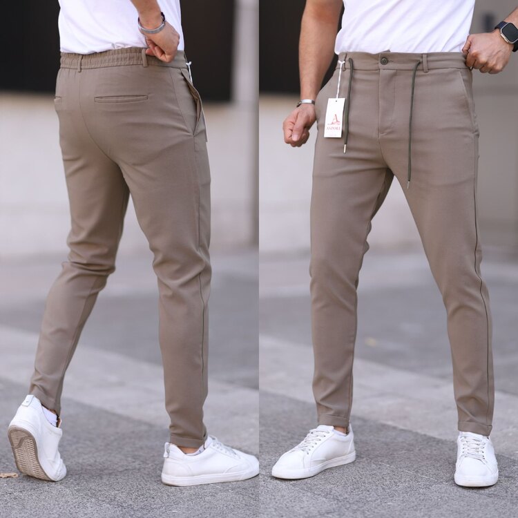 Likralı double paça jogger 