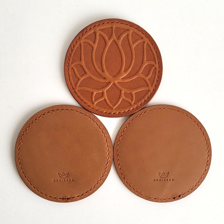 Lotus Deri Bardak Altlığı