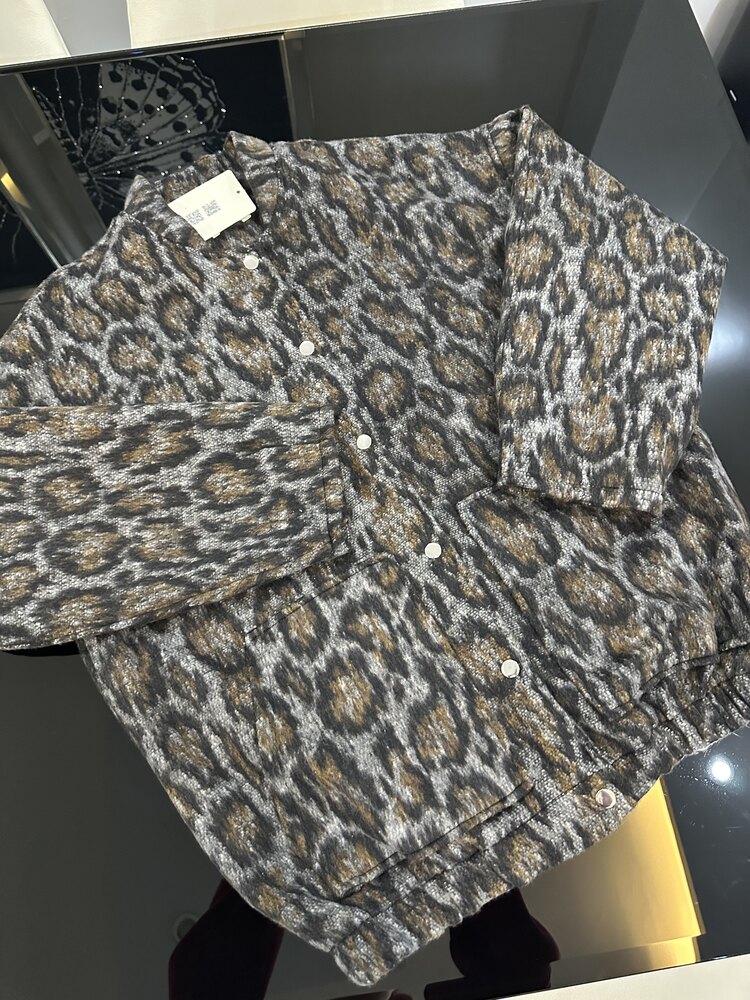 Leopar desen kaşe ceket 