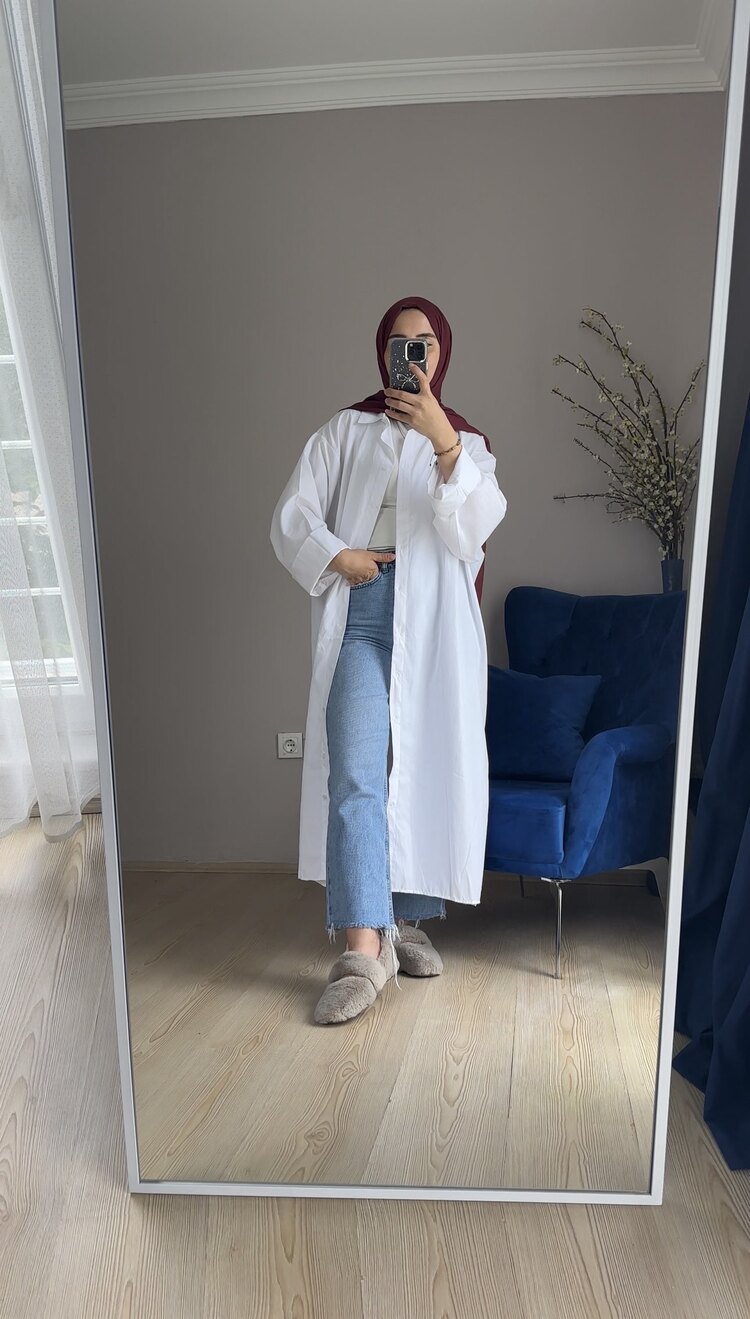 Tam boy oversize gömlek