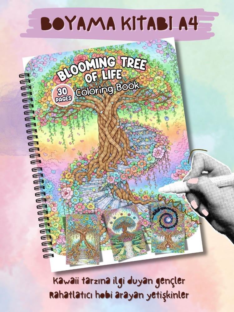 Blooming Tree of Life Boyama Kitabı (A409)