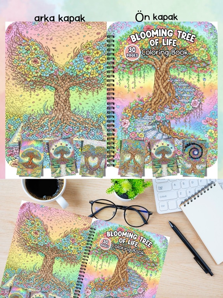 Blooming Tree of Life Boyama Kitabı (A409)