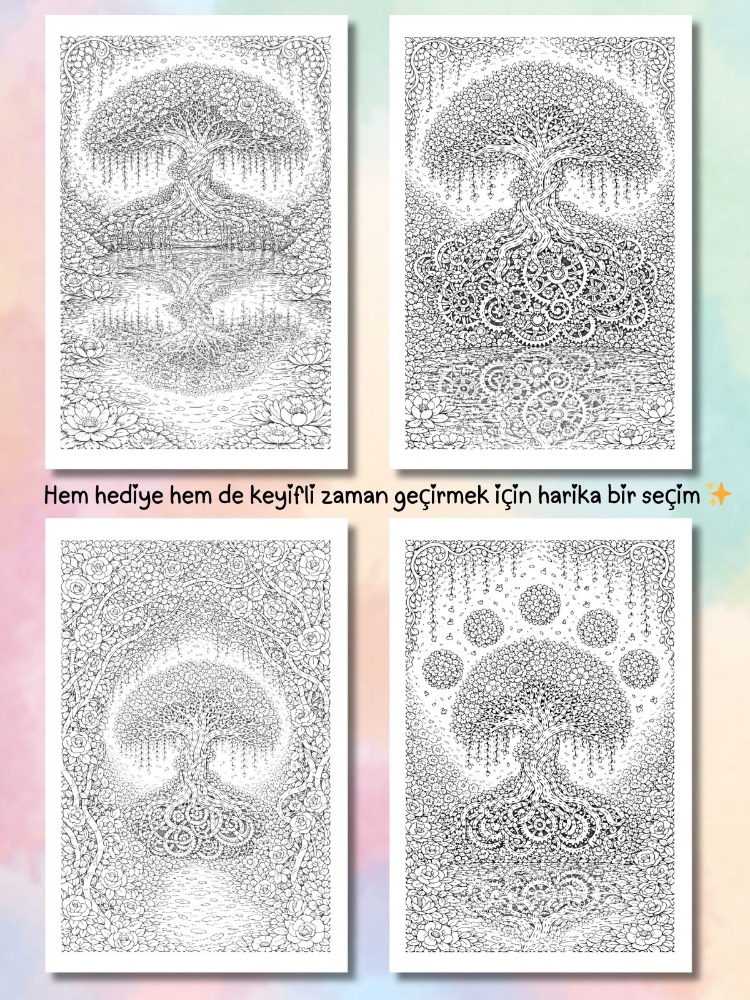 Blooming Tree of Life Boyama Kitabı (A409)