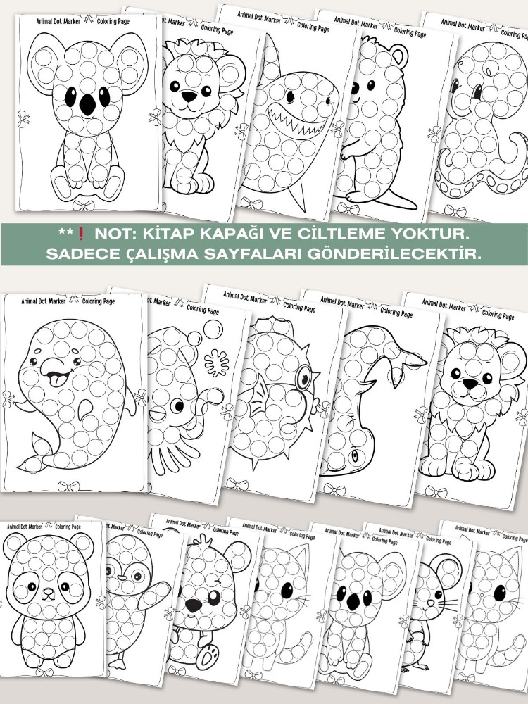 Eğlenceli Hayvan Nokta Boyama Sayfaları (OK16)
