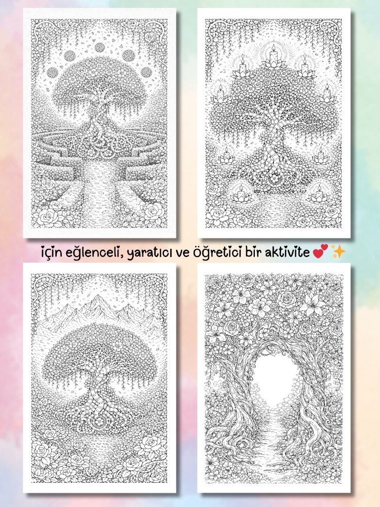 Blooming Tree of Life Boyama Kitabı (A409)