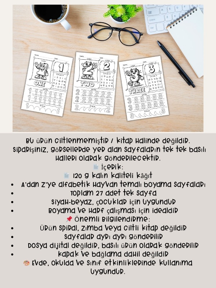 1–30 Sayılar Çalışma Sayfaları (OK15)