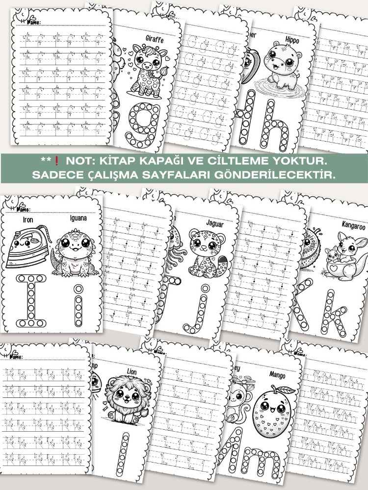 Alfabe Boyama ve Çalışma Sayfaları (OK17)