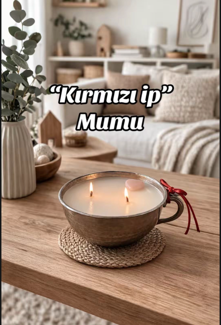 Kırmızı ip mumu