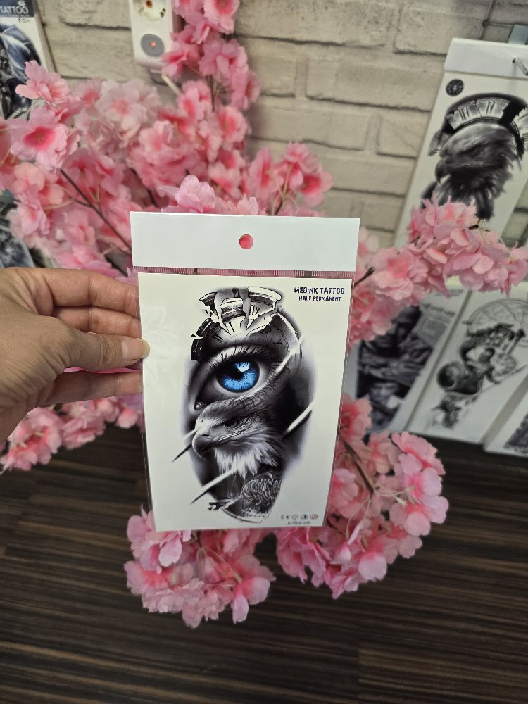 kartal ve  göz desen  gecici  dovme