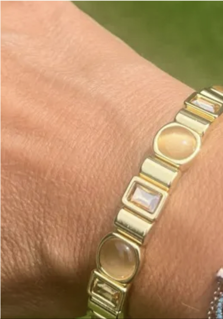Gold doğal taşlı bileklik