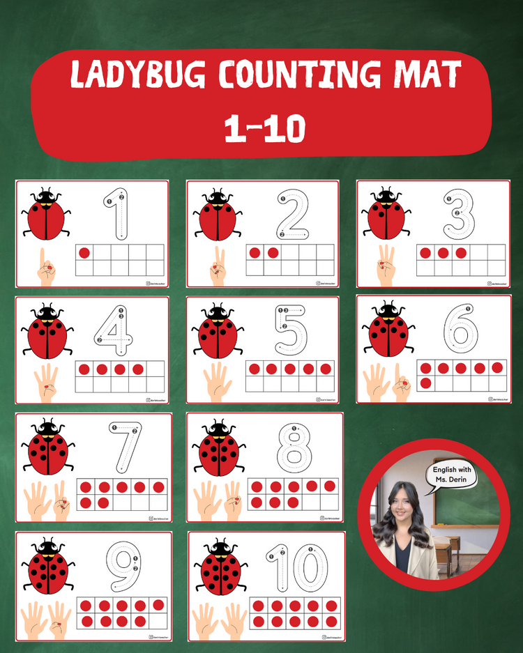 Ladybug Counting Mats 1-10 (PDF)