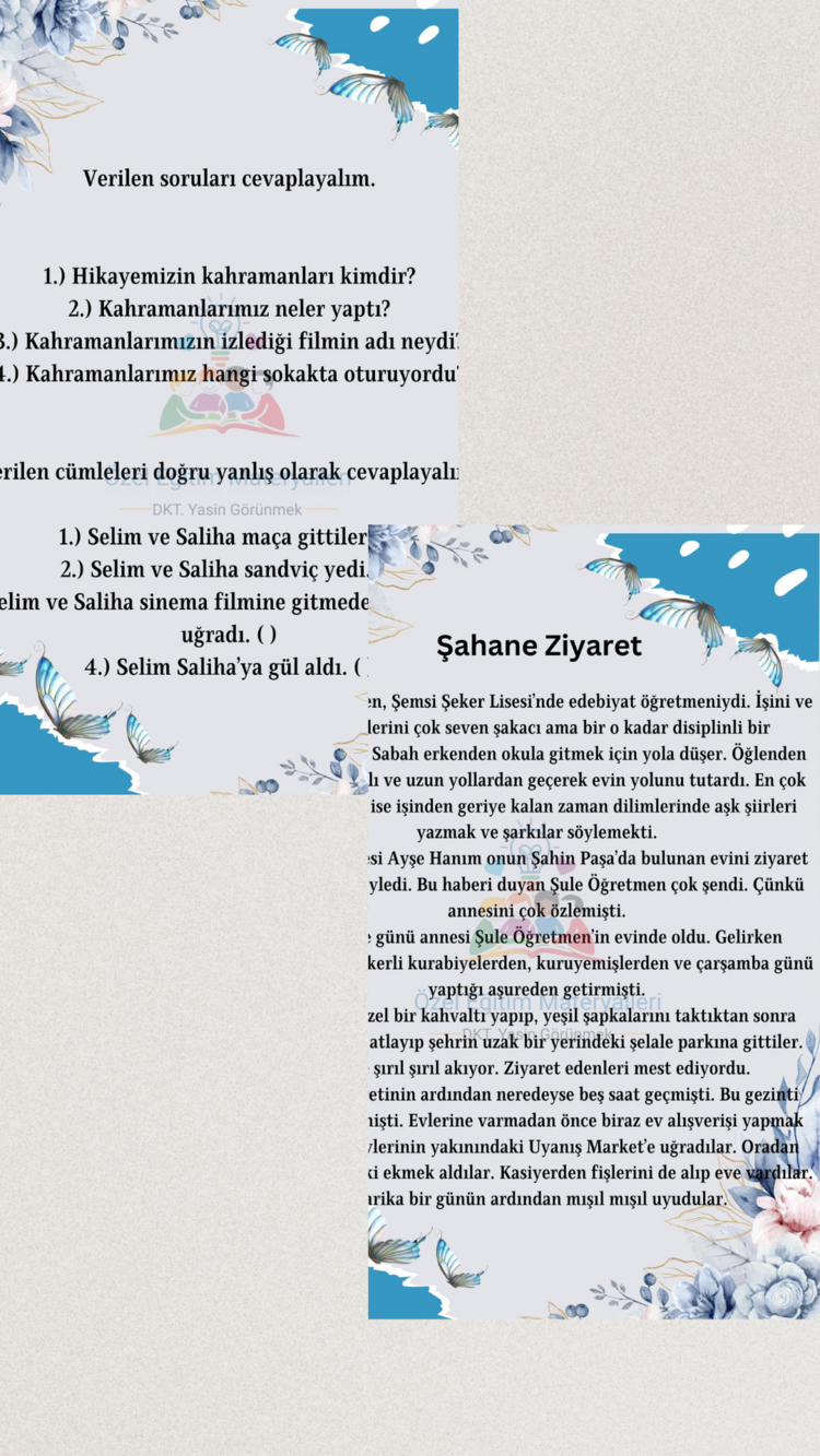 Ş-S sesi Okuma Metinleri