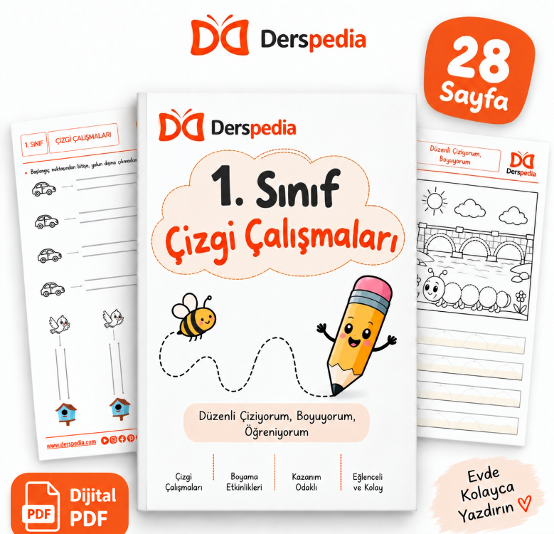 1. Sınıf Çizgi Çalışmaları – 28 Sayfa PDF