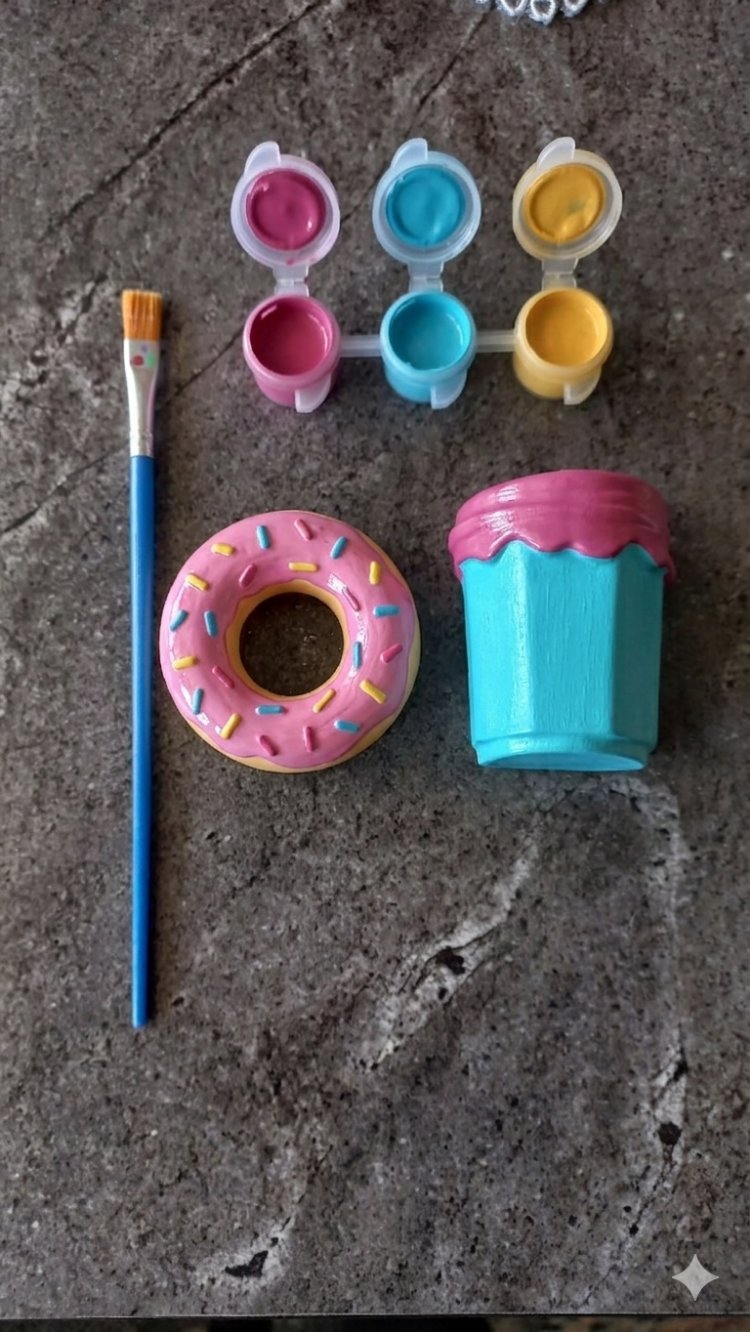 Donut Ve Kahve Bardağı Boyama Seti 