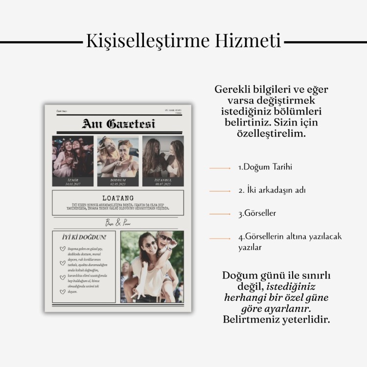 Anı Gazetesi - Yakın Arkadaşa Hediye