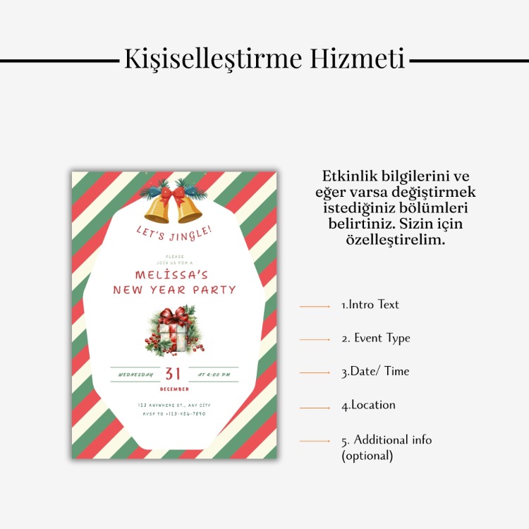 Minimal Yılbaşı Davetiyesi
