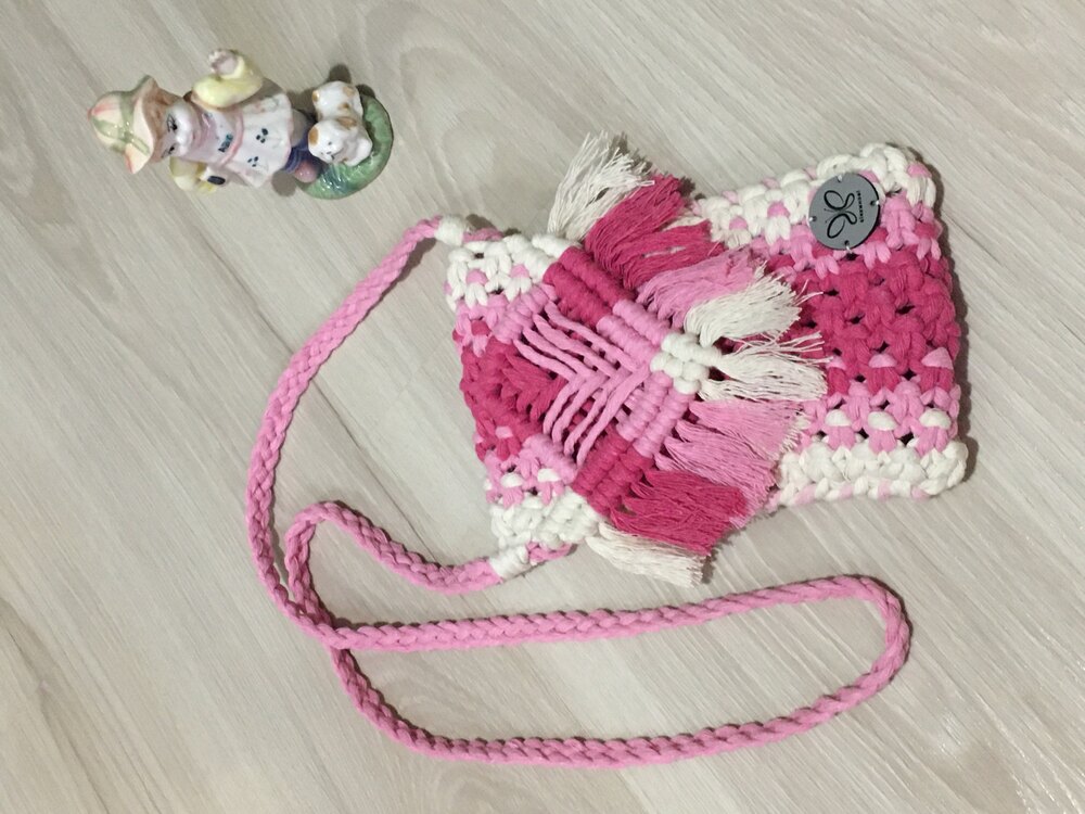 Makrome telefon çantası