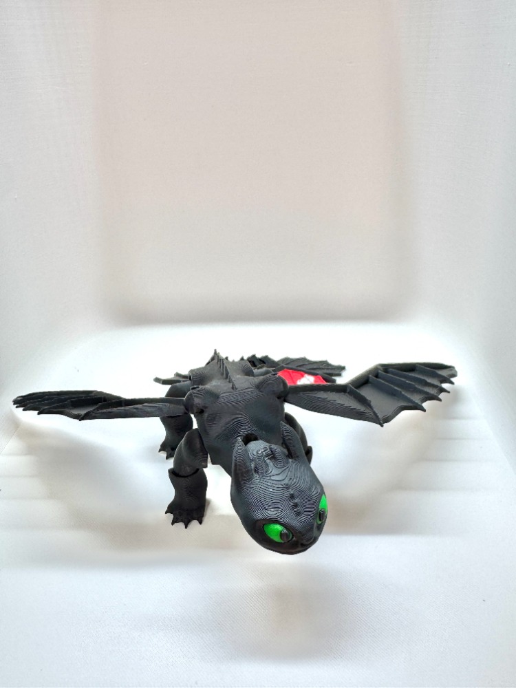 Özel Üretim Hareketli Dişsiz (Toothless) 3D Baskı Koleksiyon Figürü / Oyuncak