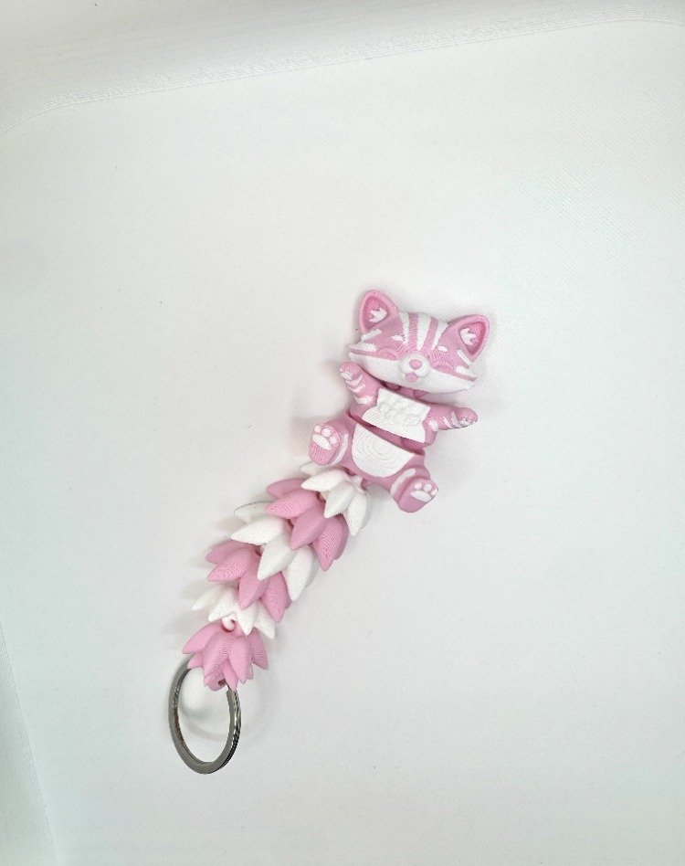 Özel Üretim Hareketli Kedi Anahtarlık 3D Baskı Figür (13 cm)