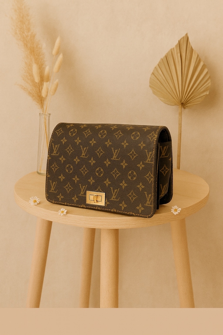 Vuitton Desenli Çapraz ve Omuz Çantası