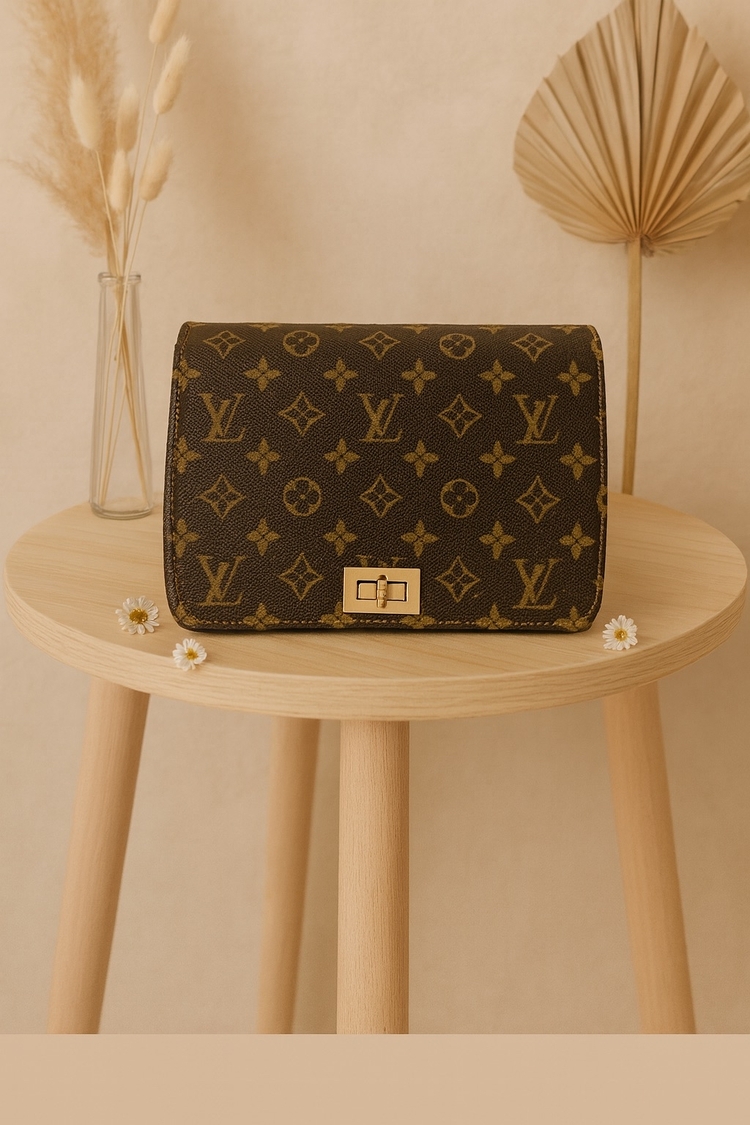 Vuitton Desenli Çapraz ve Omuz Çantası