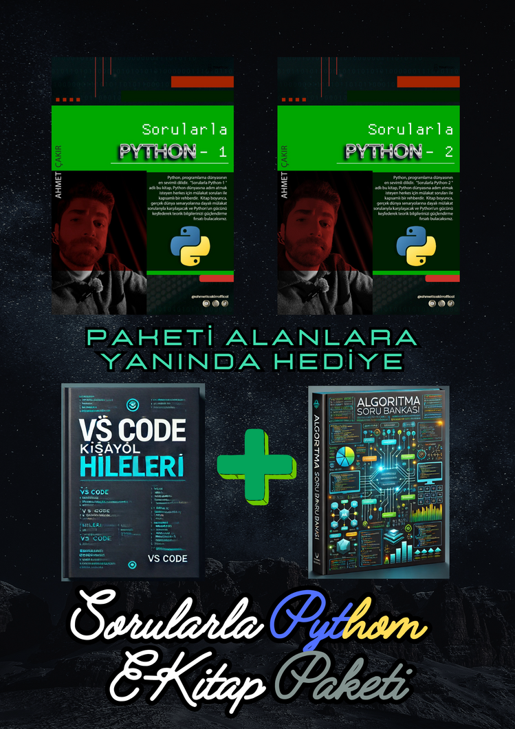 Sorularla Python E-Kitap Paketi(Hediyeli)