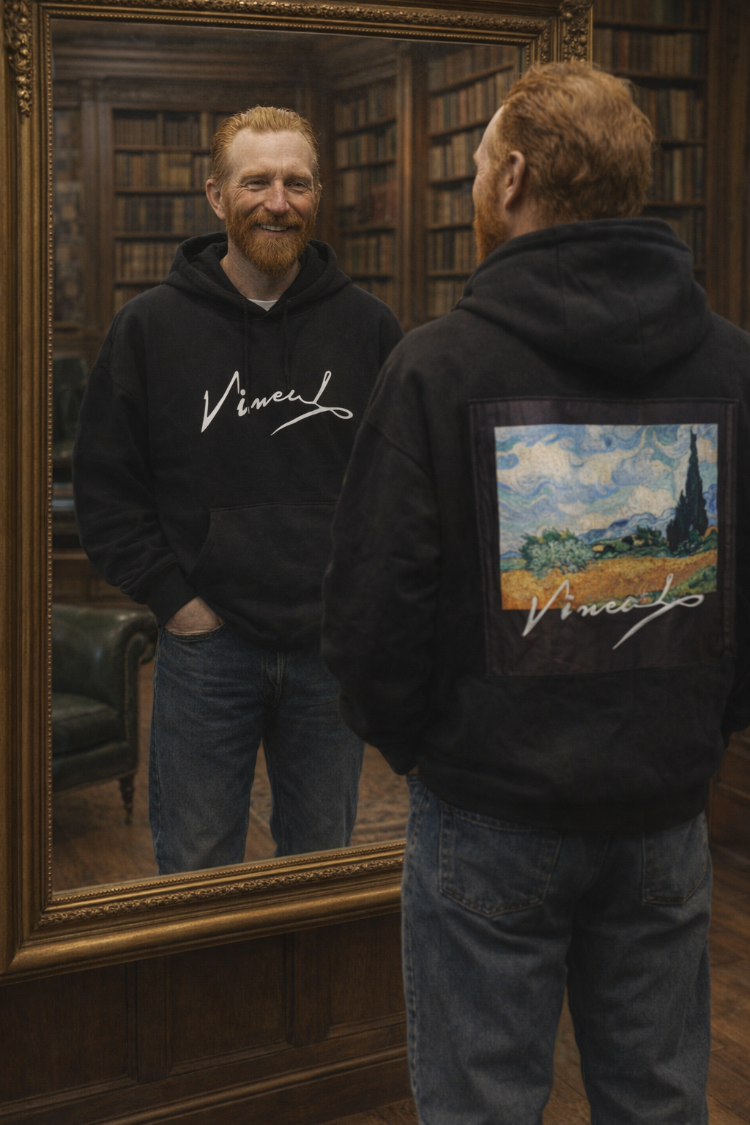 Vangogh yıldızlı gece tablo detaylı sweatshirt