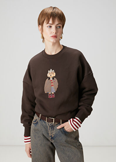 Kışlık taş detaylı Sweatshirt