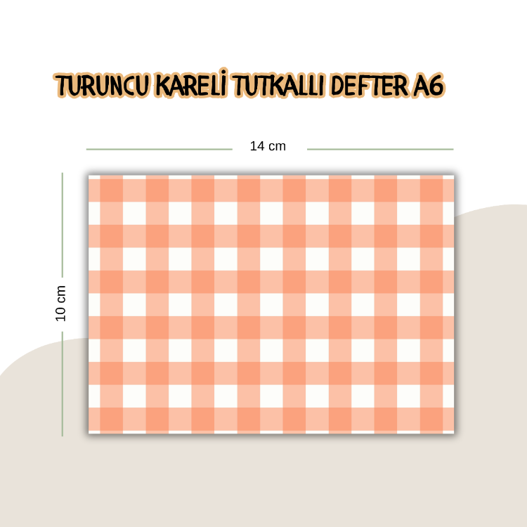 Turuncu Tutkallı Kareli Defter