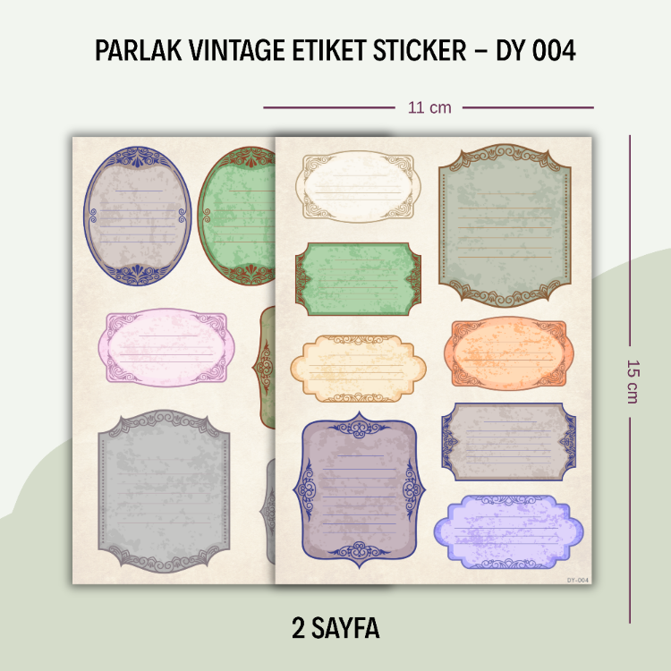 DY-004 Vintage Etiket 2 Sayfa