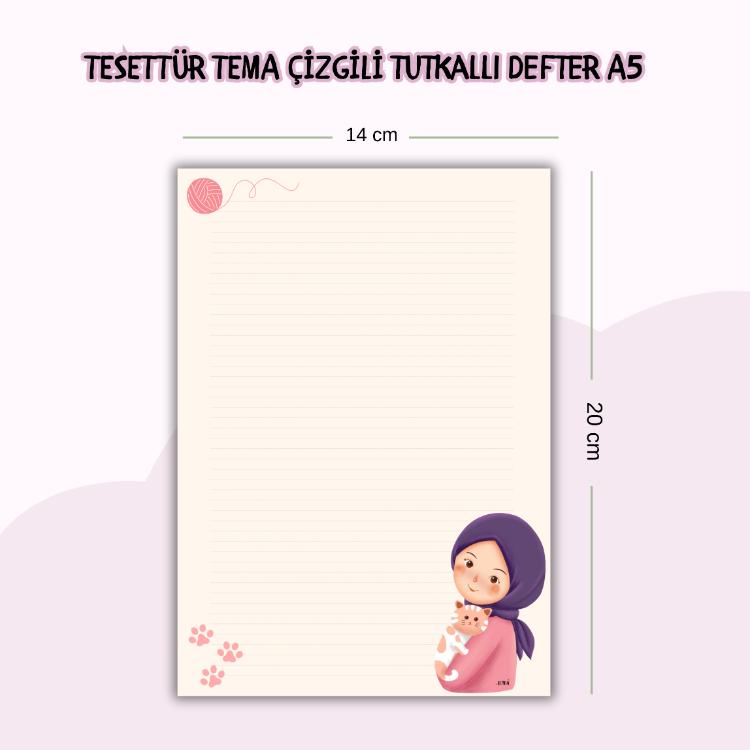 Tesettür Çizgili Tutkallı Defter