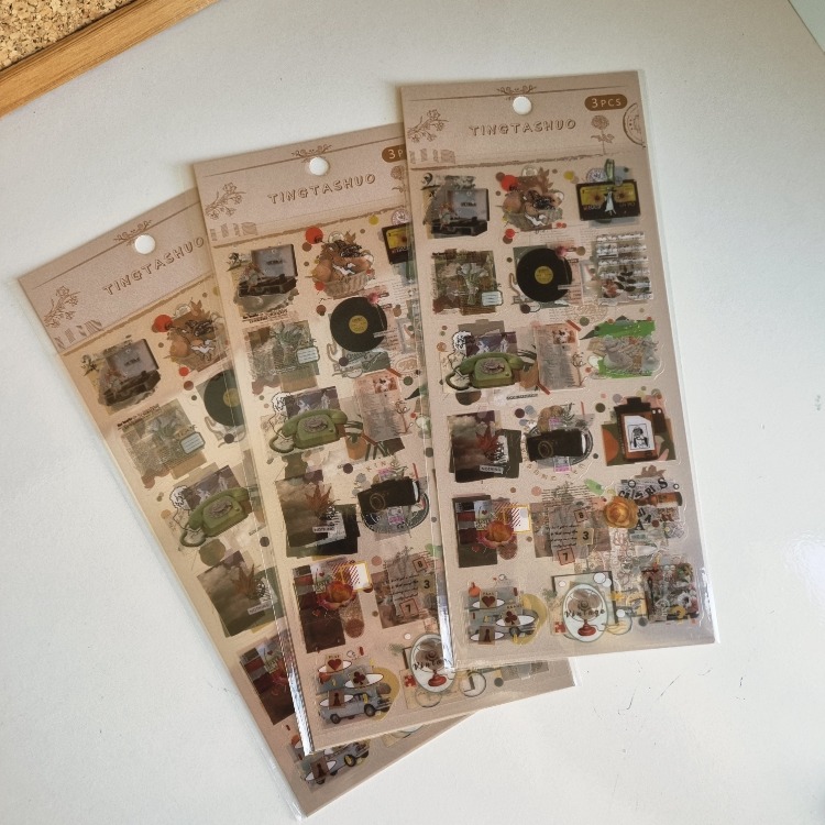 3 Sayfa Vintage Sticker Seti (8 Farklı Model Seçeneği)