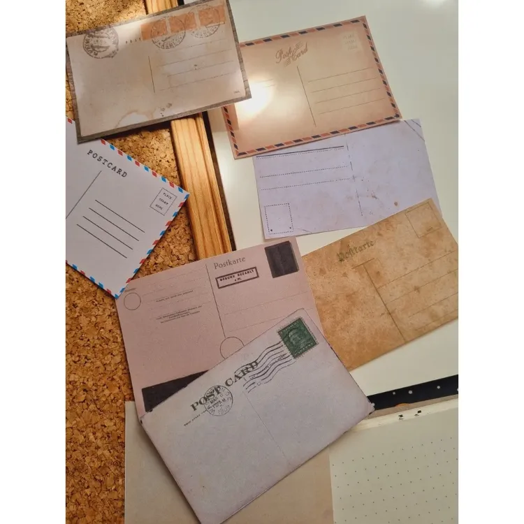Posta Kağıdı Görünümlü Scrapbook Kağıdı