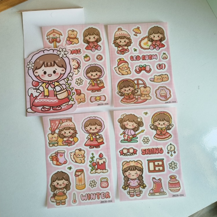 4 sayfa Sevimli Sticker Seti LEYLA