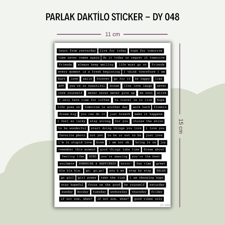 DY-048 Daktilo Sticker