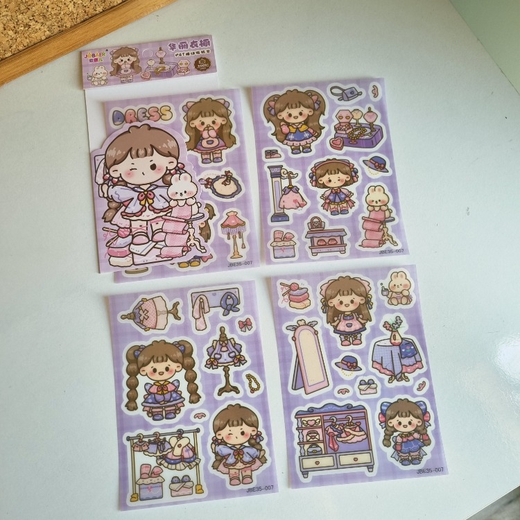 4 sayfa Sevimli Sticker Seti LEYLA